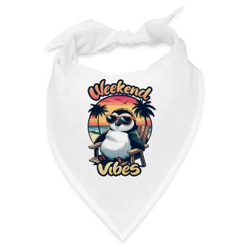Weekend Vibes funny Penguin at the Sea Beach - Bandana - Weiß - Vorne
