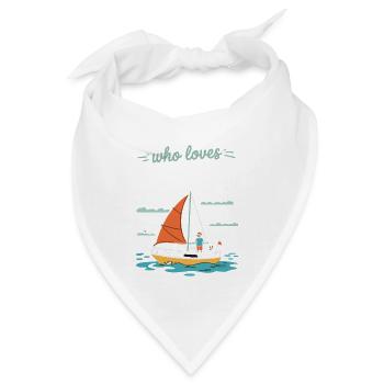 Just a Guy who loves Sailing – Segel Design - Bandana - Weiß - Vorne