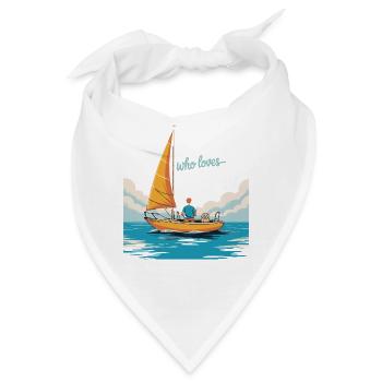 Just a Guy who loves Sailing – Segel Design - Bandana - Weiß - Vorne