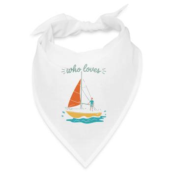 Just a Guy who loves Sailing – Segel Design - Bandana - Weiß - Vorne