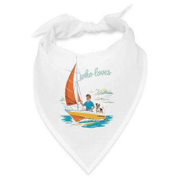 Just a Guy who loves Sailing – Segel Design - Bandana - Weiß - Vorne