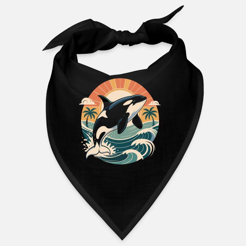 Vintage Orca Créatures de la mer Baleine de mer Orque Bandana