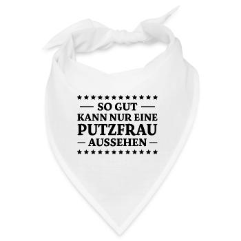 Putzfrau Spruch Reinigungskraft Putzfrau Geschenk - Bandana - Weiß - Vorne