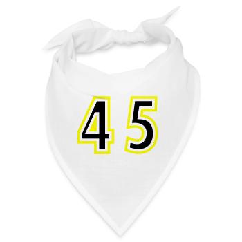 45 Zahl College - Bandana - Weiß - Vorne