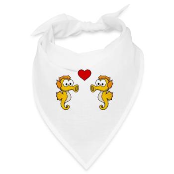 Seepferdchen Paar liebe - Bandana - Weiß - Vorne