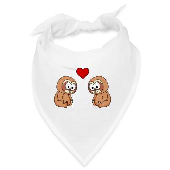 Faultier Comic Paar liebe - Bandana - Weiß - Vorne