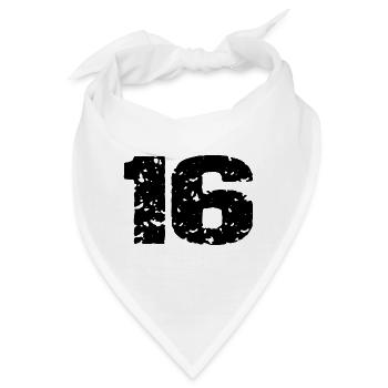 16 Zahl Trikot - Bandana - Weiß - Vorne