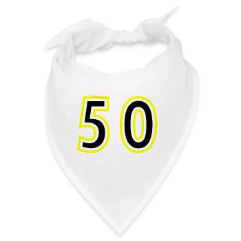 50 Zahl College - Bandana - Weiß - Vorne
