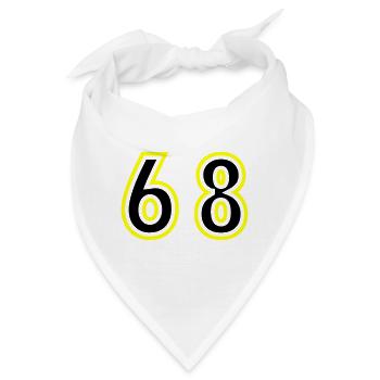 68 Zahl College - Bandana - Weiß - Vorne