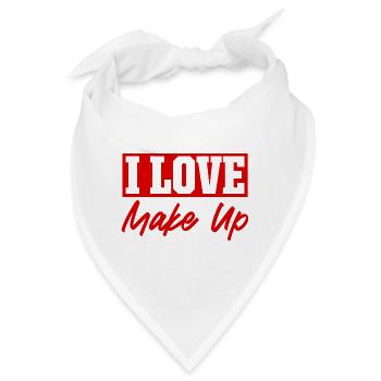 Ich liebe Make up - Bandana - Weiß - Vorne