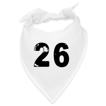 26 Zahl Trikot - Bandana - Weiß - Vorne