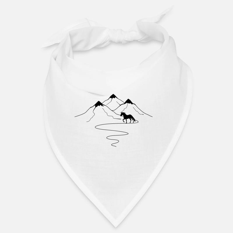 Mountain trail curves and horse - (2) Bandana