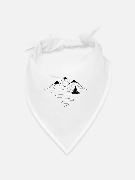 Bergwegkurven und Yoga - - Bandana - Weiß - Vorne