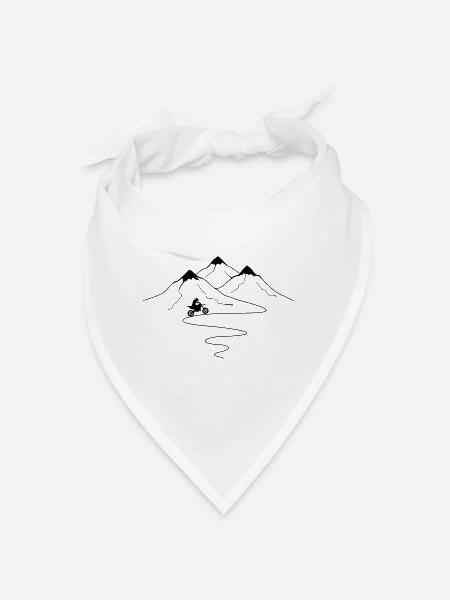 Courbes de route de montagne et moto - (MOTO) (2) - Bandana - blanc - Devant
