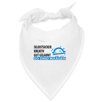 Sternzeichen Waage Eigenschaften, Tierkreiszeichen - Bandana - Weiß - Vorne