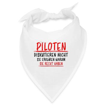 Pilot Lustiger Spruch Flugplatz Flugsport Geschenk - Bandana - Weiß - Vorne