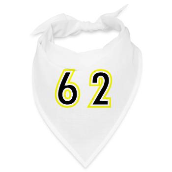 62 Zahl College - Bandana - Weiß - Vorne