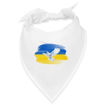 Solidarität und eine Friedenstaube für die Ukraine - Bandana - Weiß - Vorne