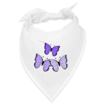 Schmetterlinge lila - Bandana - Weiß - Vorne