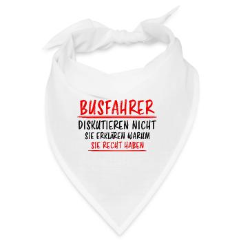 Busfahrer Beruf Lustiger Spruch Linienbus Geschenk - Bandana - Weiß - Vorne