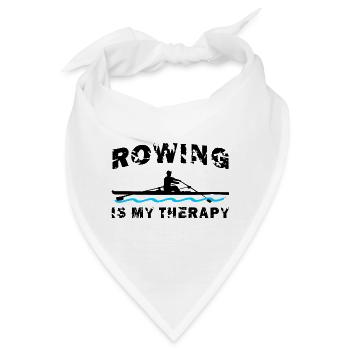 Rudern ist meine Therapie, Rudern, Ruderer - Bandana - Weiß - Vorne