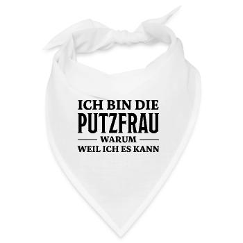 Putzfrau Spruch Reinigungskraft Putzfrau Geschenk - Bandana - Weiß - Vorne