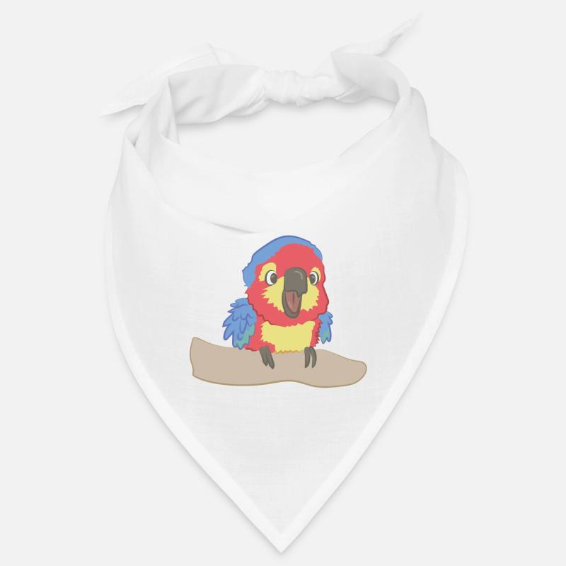 Frecher Papagei als Illustration Bandana