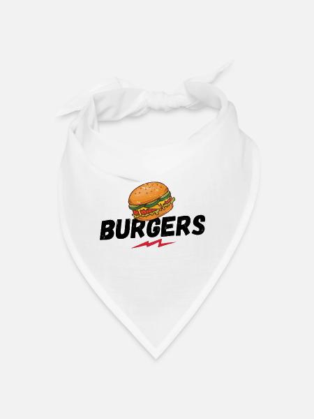 Burgers, Burger, Hamburger, BBQ, Grillen, Barbecue - Bandana - Weiß