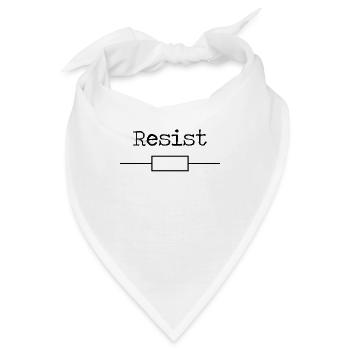 Resist - Widerstand - Wiederstand - Bandana - Weiß - Vorne