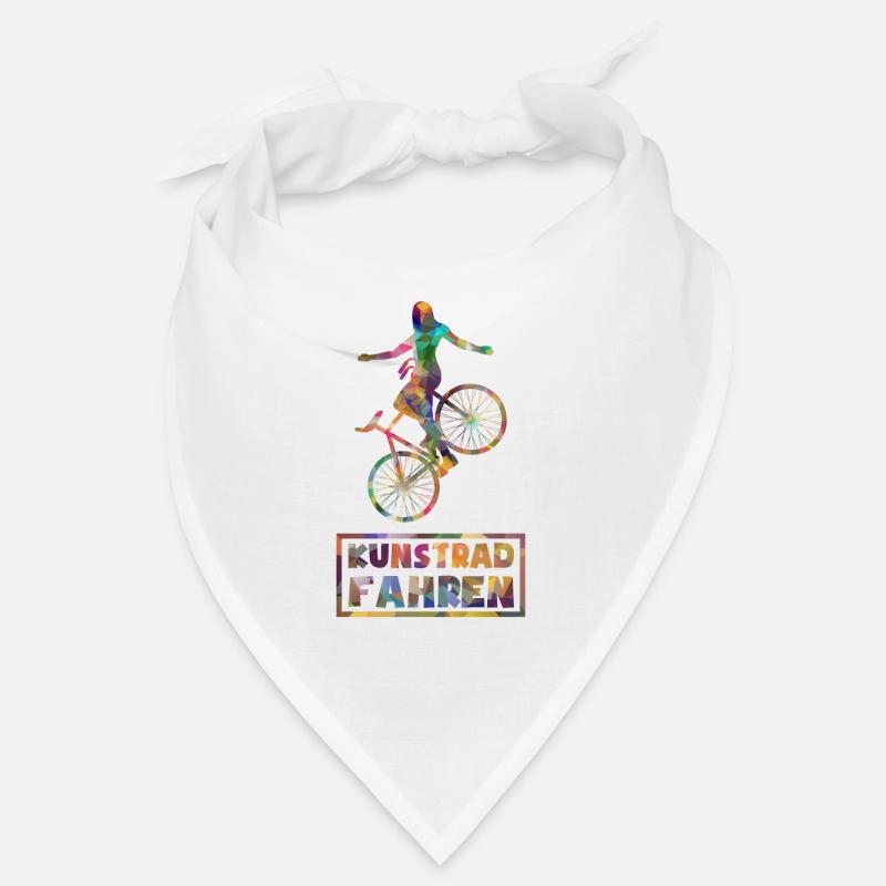 Kunstradfahren - Low Poly - Bunt - Bandana - Weiß