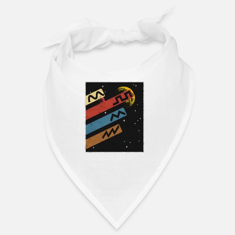 Analog Synthesizer Space Planets Synths Modular - Bandana - white