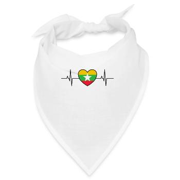 Myanmar Heartbeat - Bandana - Weiß - Vorne