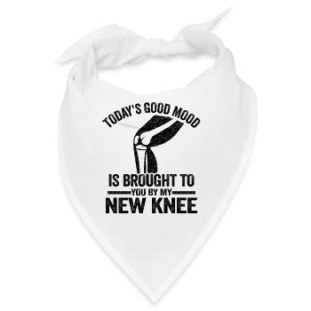 Knie Operation Meniskus Krankenhaus Geschenk - Bandana - Weiß - Vorne