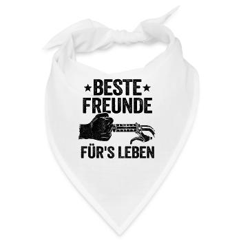 Mountainbike Spruch Beste Freunde Lustig MTB - Bandana - Weiß - Vorne