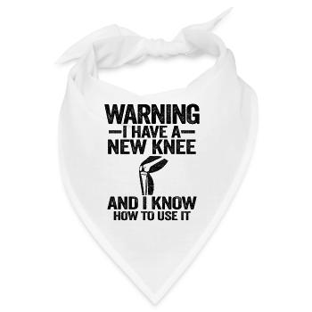 Knie OP Operation Genesung Lustig Neues Knie - Bandana - Weiß - Vorne