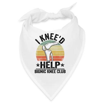Knie Operation Künstliches Knie Geschenk Genesung - Bandana - Weiß - Vorne