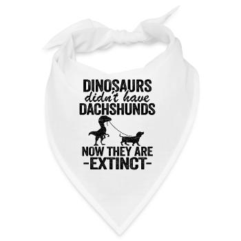 Dackel & Dinosaurier Teckel Besitzer Dachshund - Bandana - Weiß - Vorne