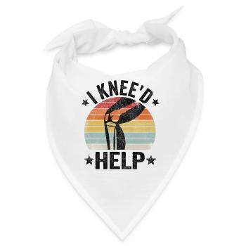 Knie Operation Künstliches Knie Geschenk Genesung - Bandana - Weiß - Vorne