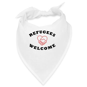 Refugees Welcome - Flüchtlinge Willkommen - Bandana - Weiß - Vorne