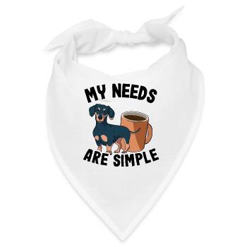 Dackel & Kaffee Teckel Besitzer Dachshund - Bandana - Weiß - Vorne