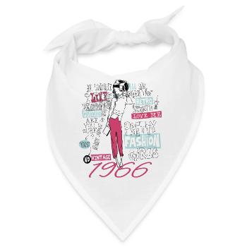 Jahrgang 1966 Tochter 1966 Geburtstagsgeschenk - Bandana - Weiß - Vorne