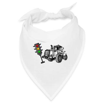 Ein Traktor fährt die Ampel um Ampel muss weg - Bandana - Weiß - Vorne
