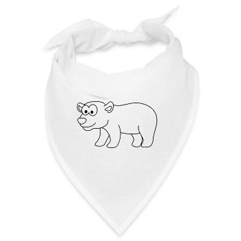 Eisbär Comic Tier - Bandana - Weiß - Vorne