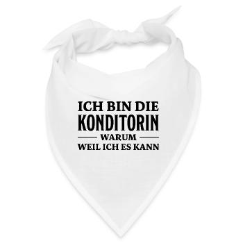 Konditorin Spruch Backen Witz Konditorin Geschenk - Bandana - Weiß - Vorne