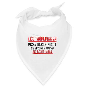 LKW Fahrerin Fun Spruch Lastwagenfahrerin Geschenk - Bandana - Weiß - Vorne