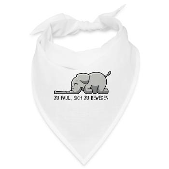 Elefant - zu faul sich zu bewegen - Bandana - Weiß - Vorne