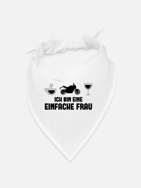 Ich bin ein Einfache Frau 1 - (MOTORRAD) - Bandana - Weiß - Vorne