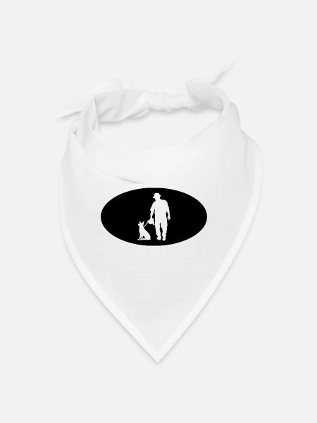 Semicircle and Dog - (4) - Bandana - white - Front