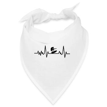 Wakeboarden Herzschlag Wakeboard Wakeboarder - Bandana - Weiß - Vorne