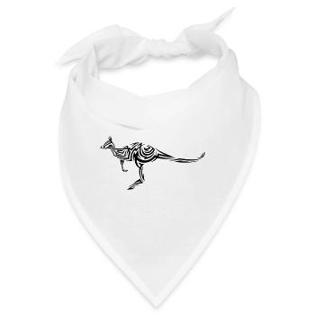 Kangaroo Tribal Tattoo - Bandana - Weiß - Vorne